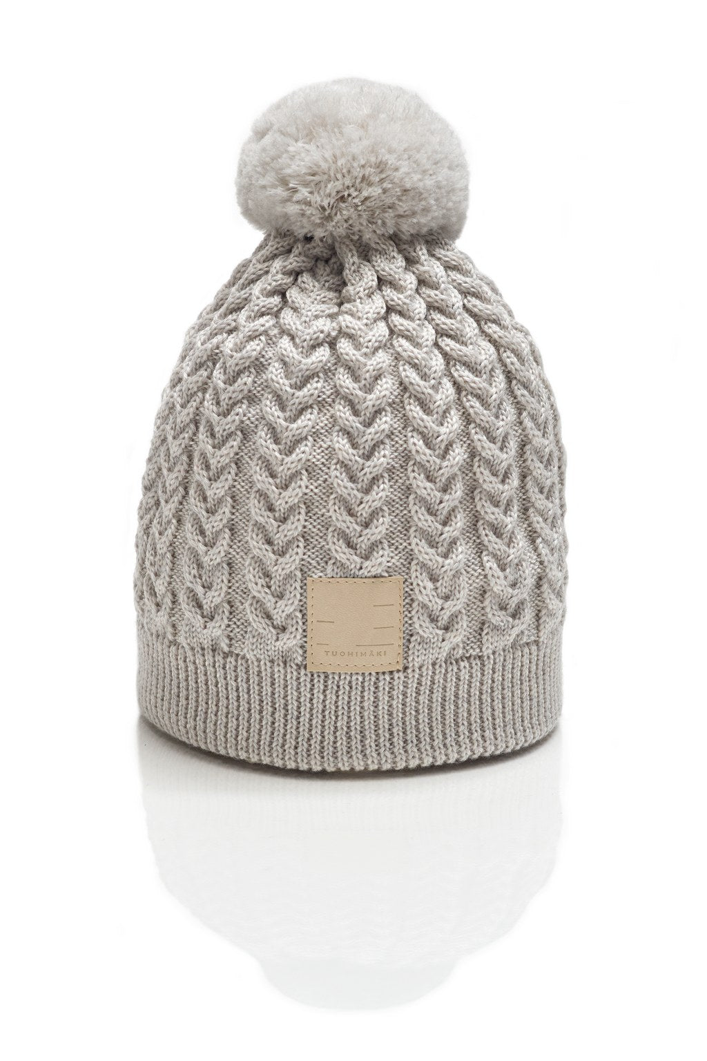 KATRI flätad stickad merinomössa med bomullsfoder